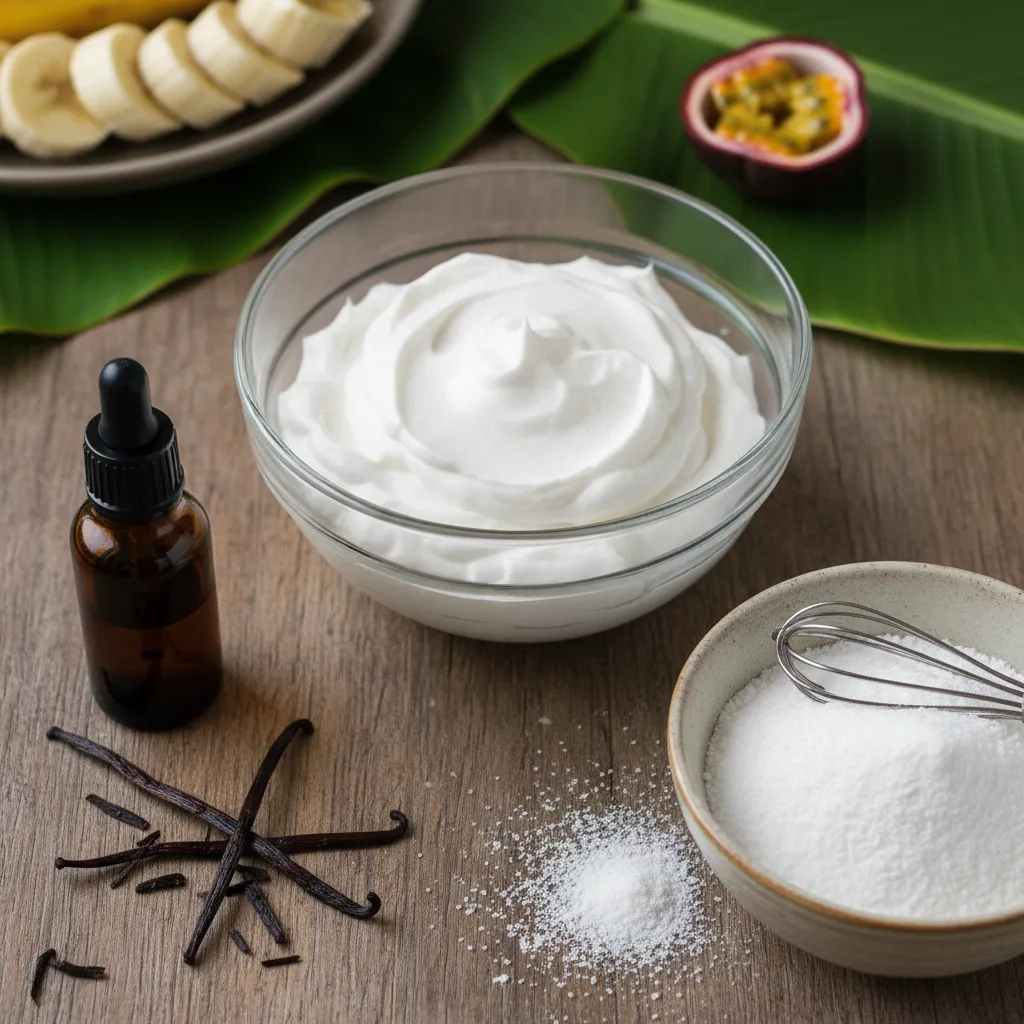 Ingredients for making dairy-free coconut whipped cream