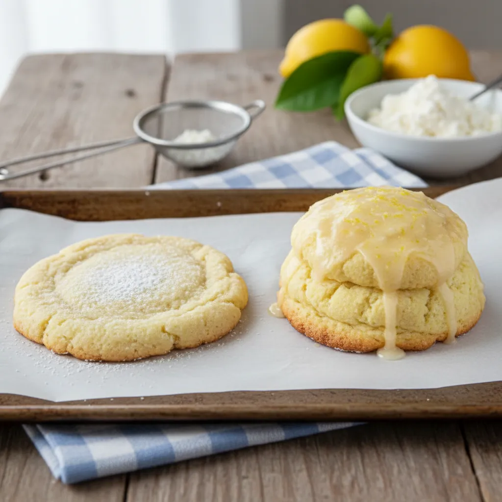 Flat versus dome shaped lemon cookies