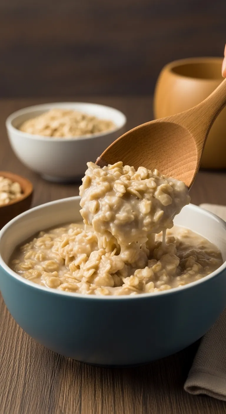 Creamy oatmeal enriched with egg yolk