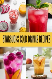 A refreshing Pink Drink and Peach Green Tea Lemonade made using easy Starbucks cold drinks recipes at home.