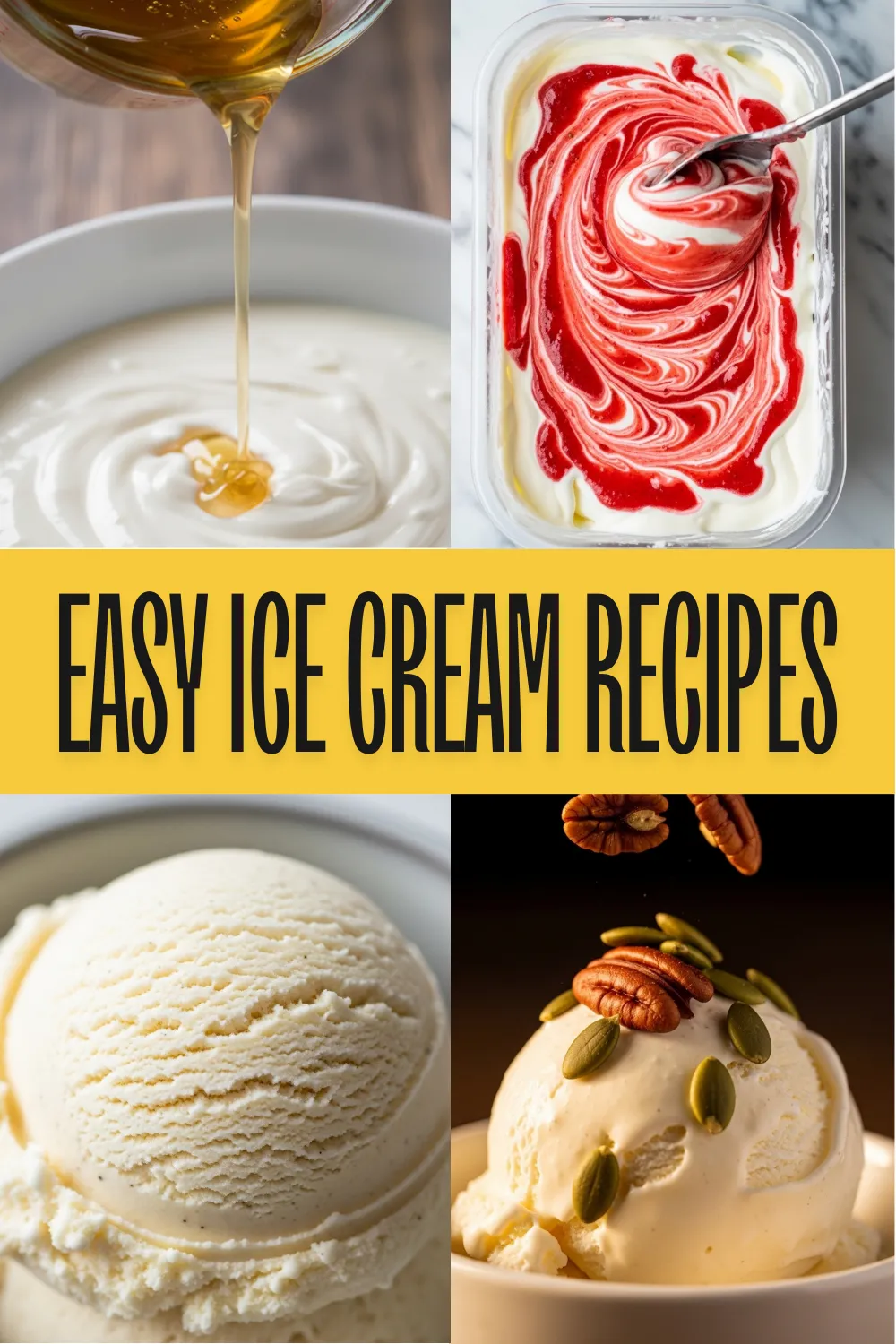 A silver scoop serving creamy vanilla bean ice cream from a chilled loaf pan, illustrating easy homemade ice cream recipes with simple ingredients.
