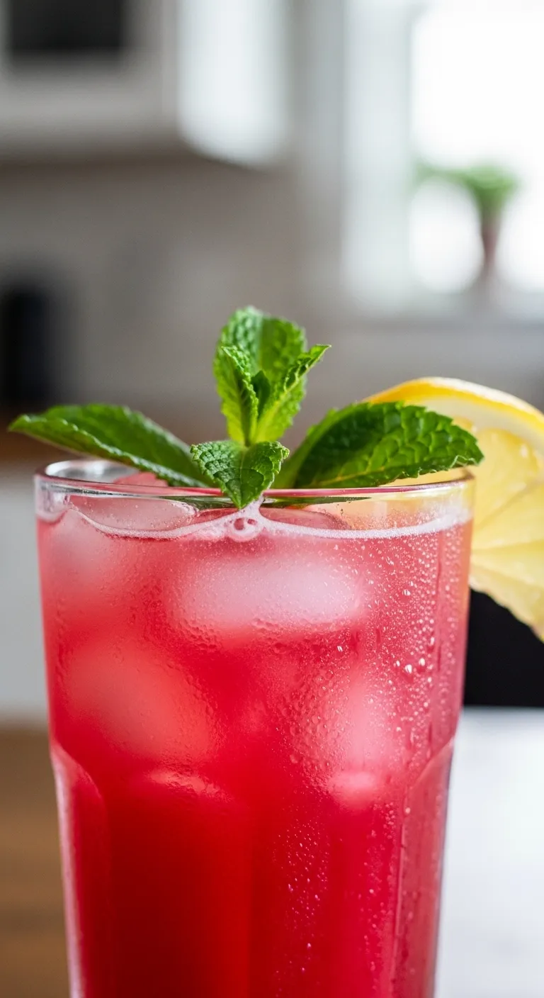 Vibrant pink Starbucks copycat Passion Tango Tea Lemonade with ice