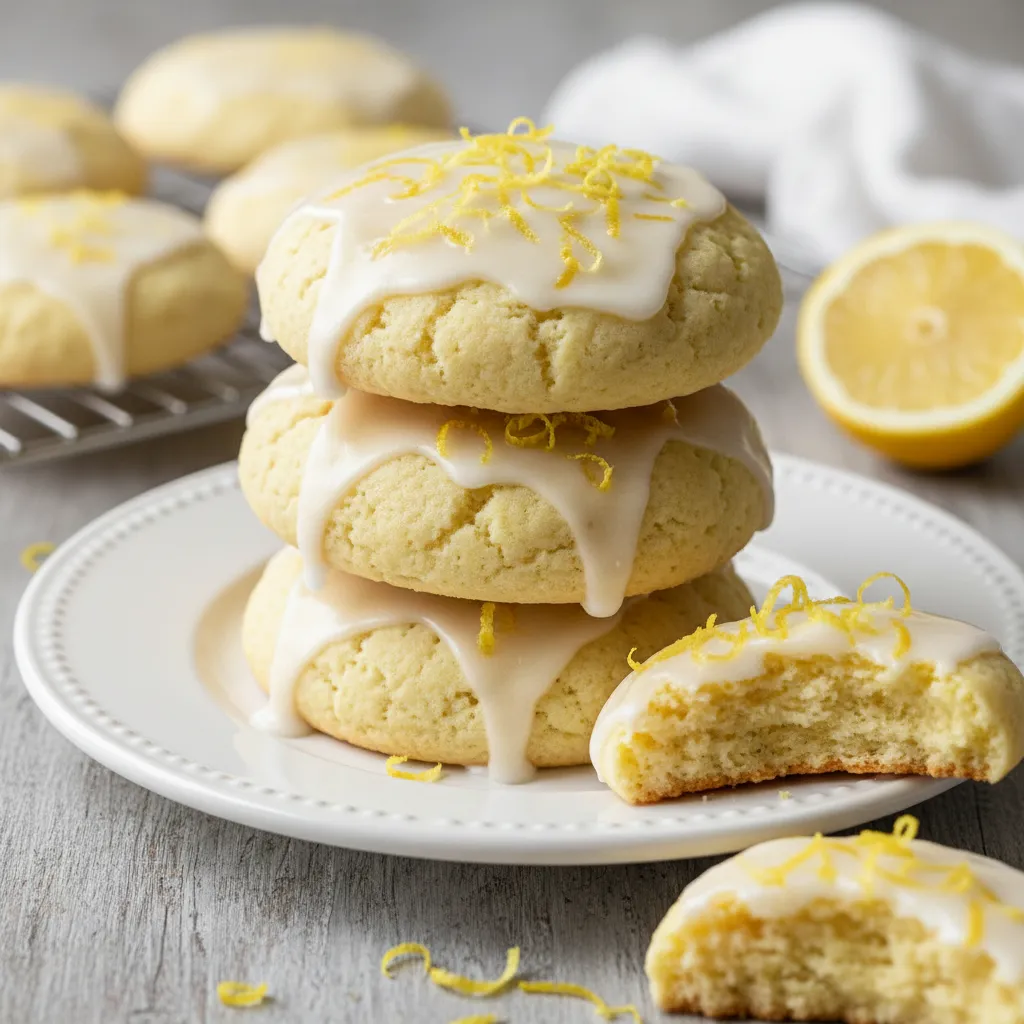 Soft and fluffy Italian lemon ricotta cookies with a zesty glaze.