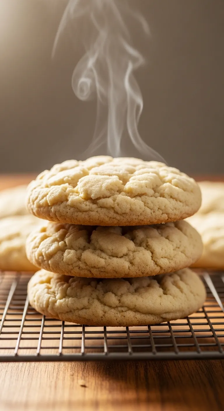 Thick and chewy sugar cookies baked after chilling the dough