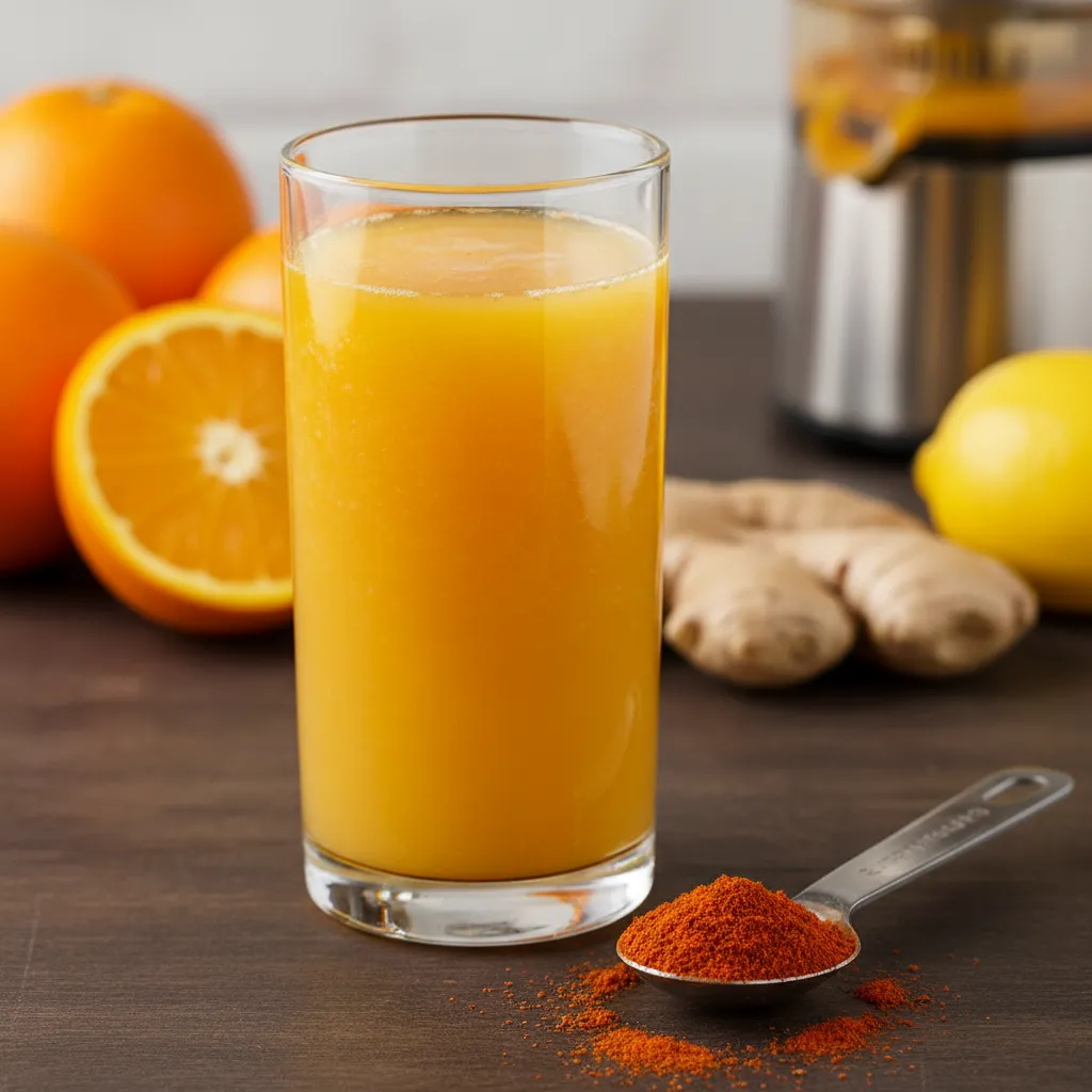 Glass of juice showing nutritional benefits