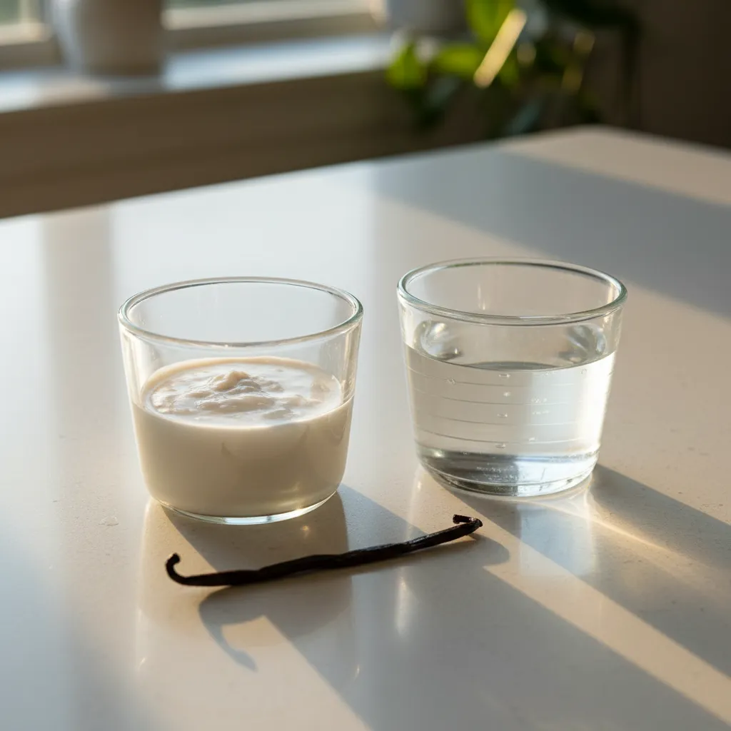 Measured ingredients for making a custom coconut milk base