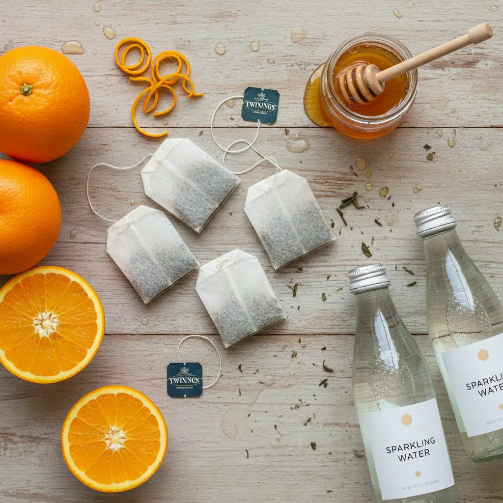 Ingredients for tea mocktail