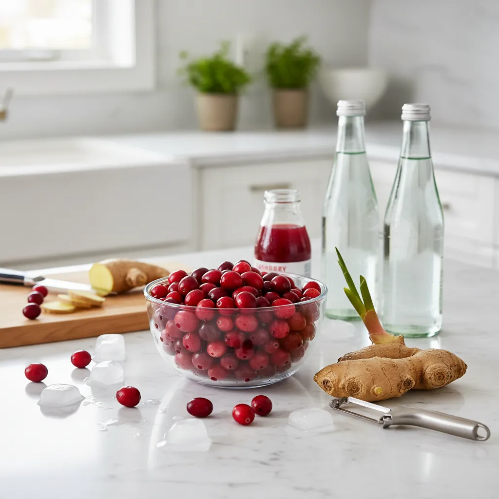 Fresh cranberries and ginger for a healthy punch.