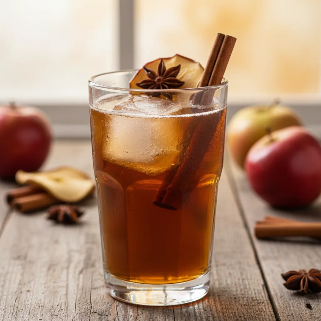 Close up of a keto spiced punch glass