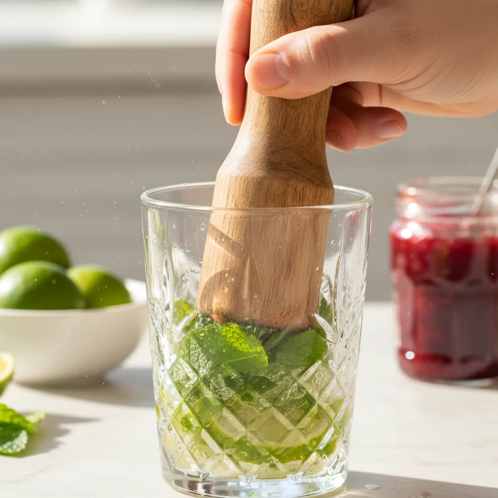 Step by step instruction for making a jam mojito