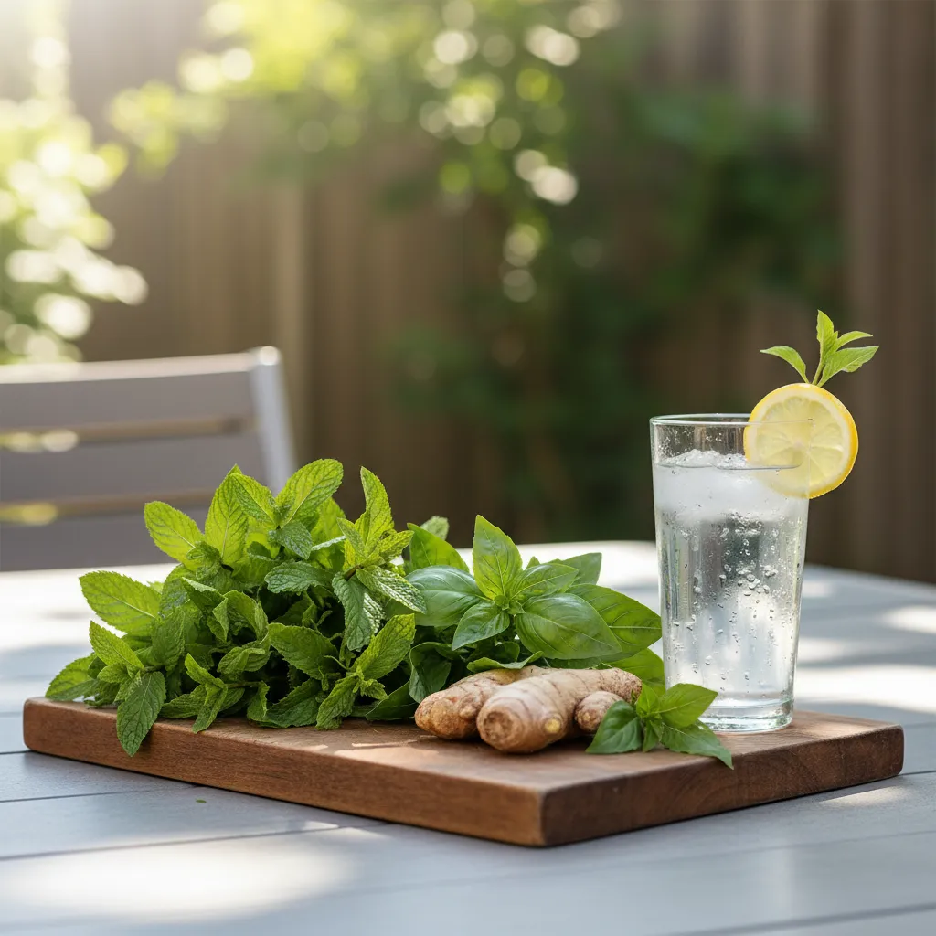 Selection of fresh herbs safe for pregnancy